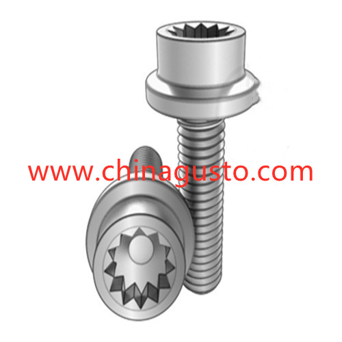 DIN34822 Tornillo de brida de cabeza cilíndrica ranurado de
