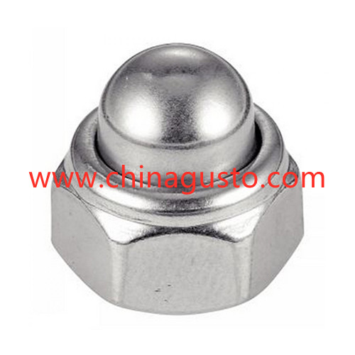 DIN986 Prevailing torque hexagon domed nuts with nonmetal in